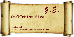 Grünblat Elza névjegykártya